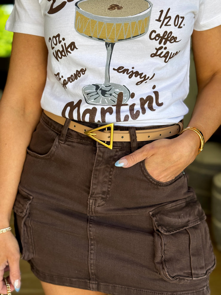 Triangle Buckle Belt (Taupe)