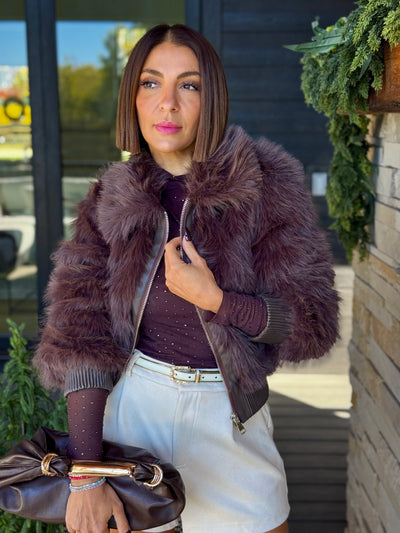 Trevi Fur Bomber Jacket