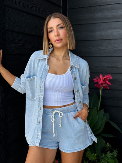 All Day Knit Denim Jacket (Washed Indigo) by Z Supply - theClothesRak