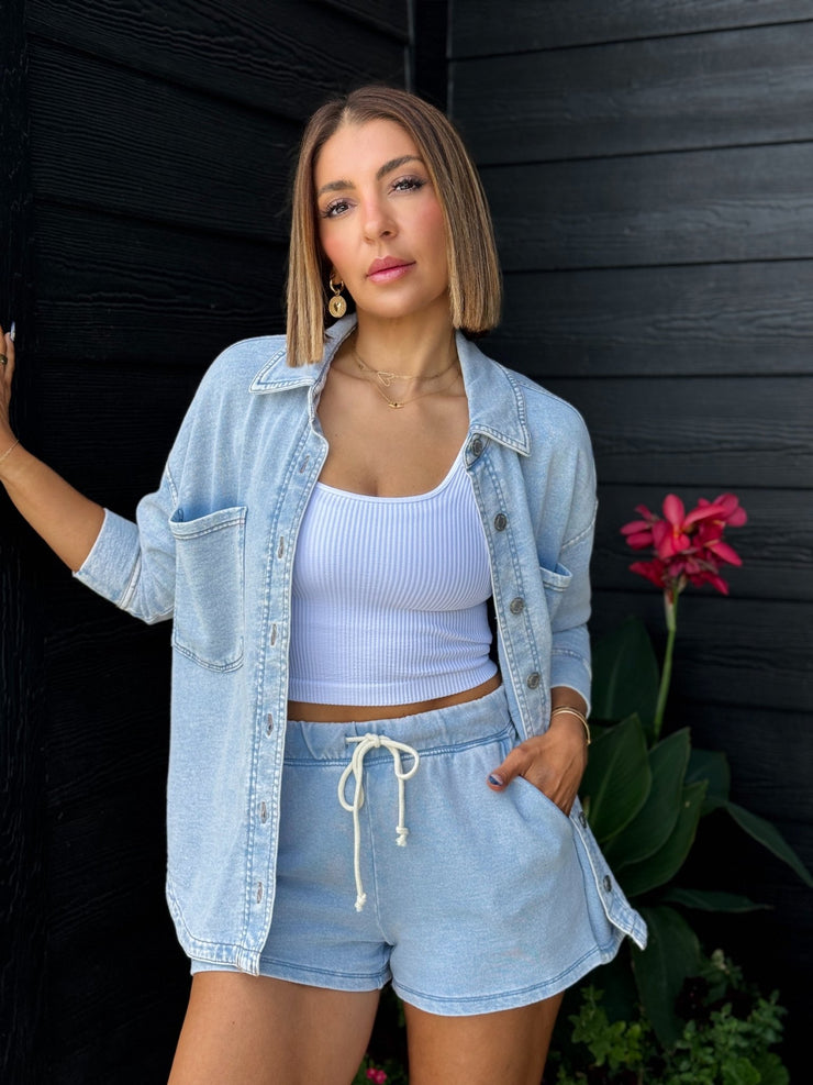 All Day Knit Denim Jacket (Washed Indigo) by Z Supply - theClothesRak
