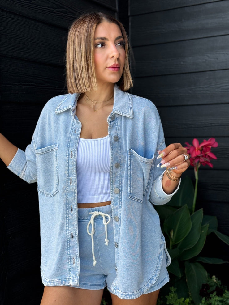 All Day Knit Denim Jacket (Washed Indigo) by Z Supply - theClothesRak