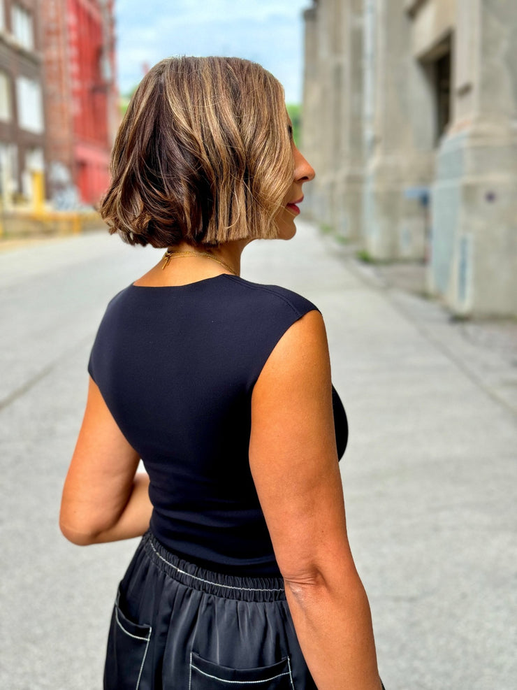 Commando Neoprene Cap Sleeve Bodysuit - theClothesRak
