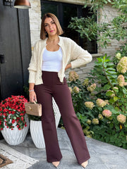 Commando Neoprene Wide Leg Pant (Oxblood) - theClothesRak