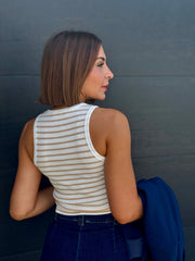 Doris Tank (Khaki Stripe) - theClothesRak