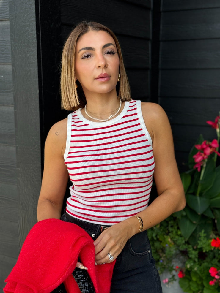 Doris Tank (Red Stripe) - theClothesRak