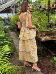 Drew Tiered Midi Dress (Sunny Hunny) by Buddy Love - theClothesRak