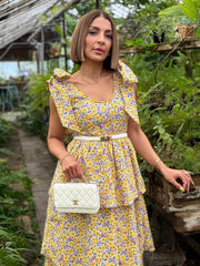 Drew Tiered Midi Dress (Sunny Hunny) by Buddy Love - theClothesRak