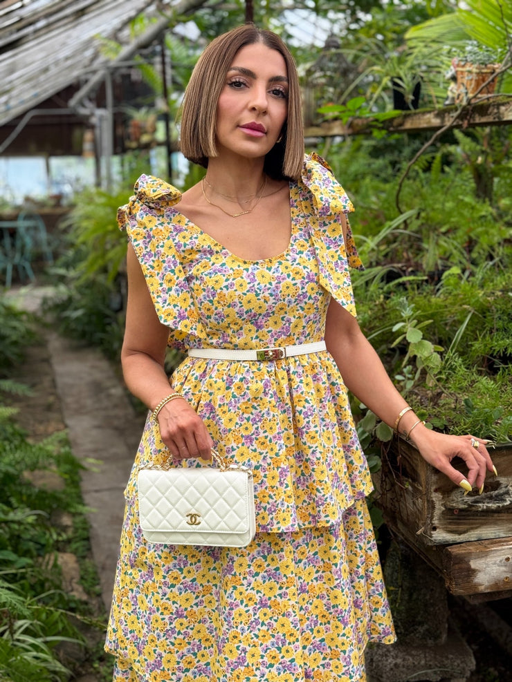 Drew Tiered Midi Dress (Sunny Hunny) by Buddy Love - theClothesRak