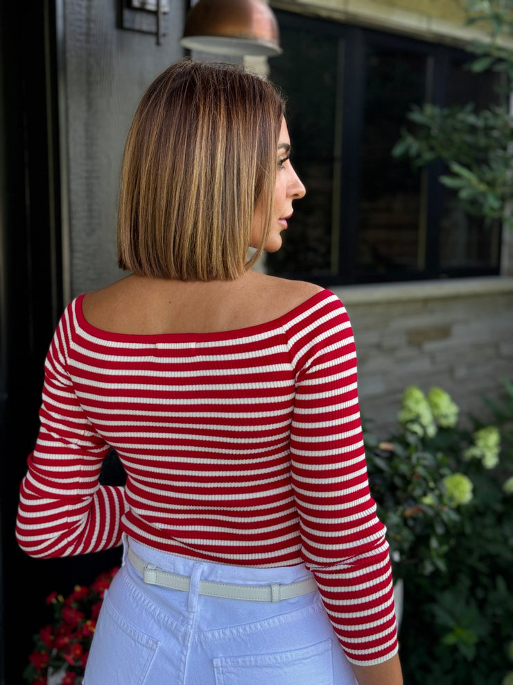 Elaine Sweater (Red) - theClothesRak