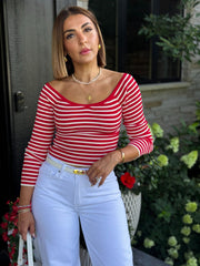 Elaine Sweater (Red) - theClothesRak