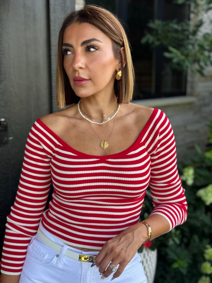 Elaine Sweater (Red) - theClothesRak