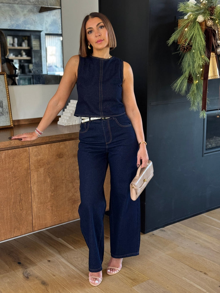 Fiona Denim Pant Set - theClothesRak