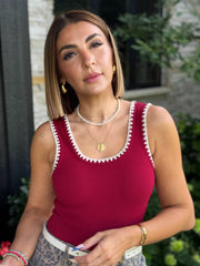 Greta Whipstitch Bodysuit (Burgundy) - theClothesRak