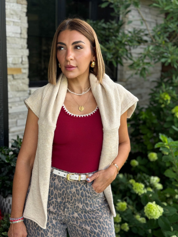 Greta Whipstitch Bodysuit (Burgundy) - theClothesRak