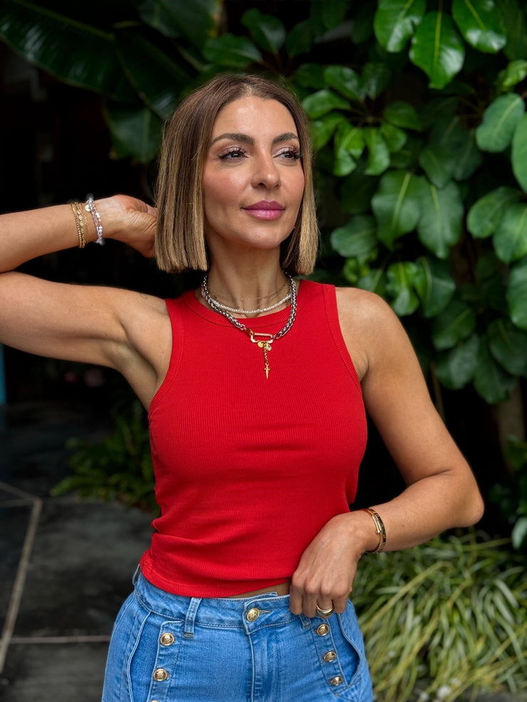 Hadley Rib Tank (Cabana Red) by Z Supply - theClothesRak