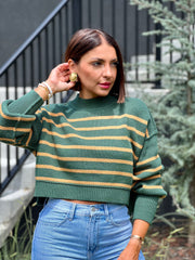 Easy Street Stripe Crop Pullover by Free Pepole