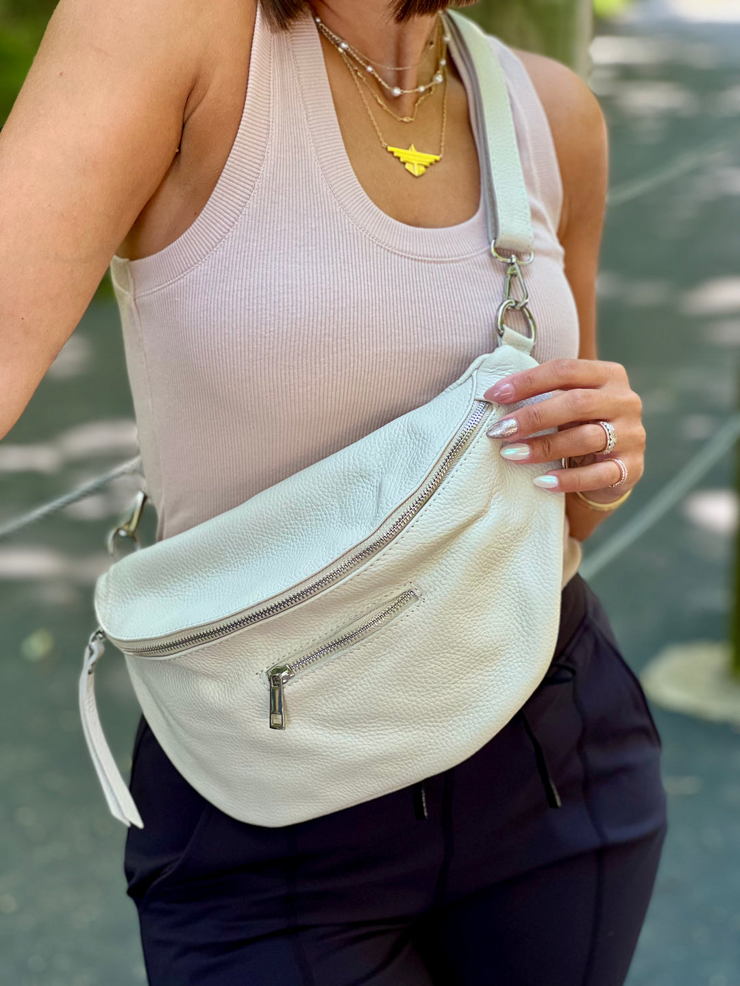 Beige sling bag sale