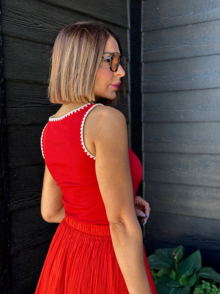 Jaidynn Whipstitch Tank (Cabana Red) by Z Supply - theClothesRak