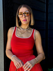 Jaidynn Whipstitch Tank (Cabana Red) by Z Supply - theClothesRak