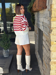 Jesslyn Sweater (Cream/Red) - theClothesRak