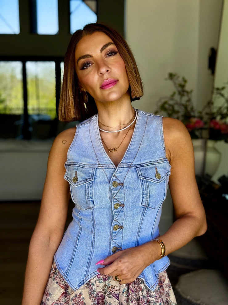 Keylee Denim Vest - theClothesRak
