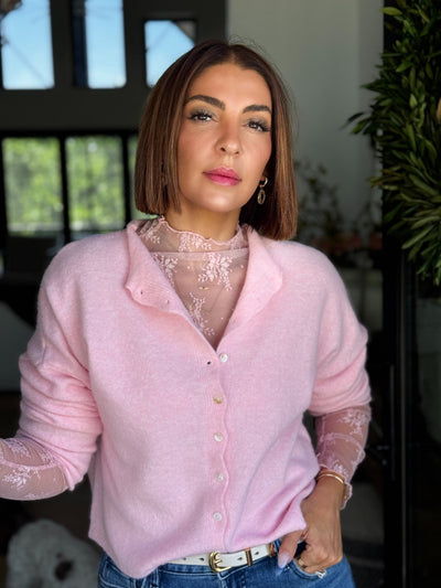 Piper Cardigan (Baby Pink) - theClothesRak