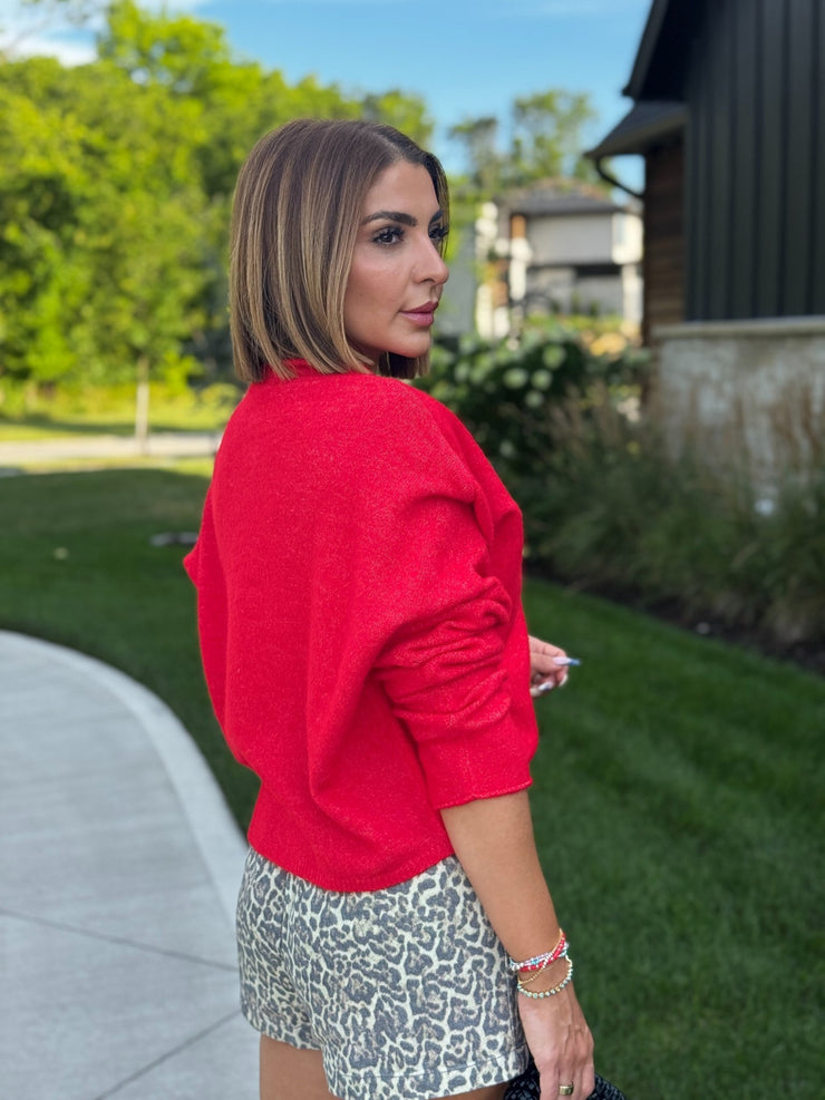 Piper Cardigan (Red) - theClothesRak