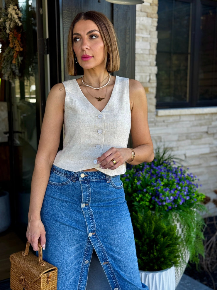 Rachelle Vest (Light Beige) - theClothesRak