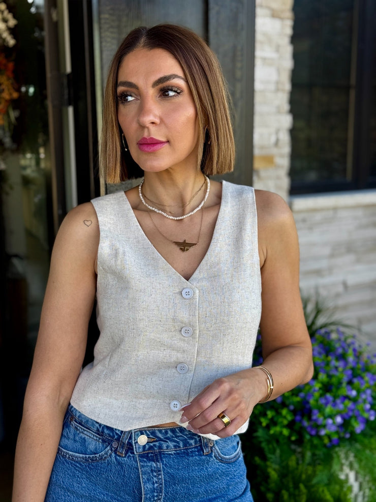 Rachelle Vest (Light Beige) - theClothesRak