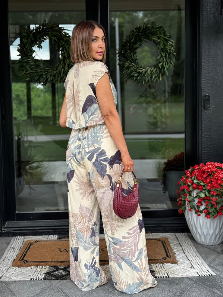 Shayla Jumpsuit (Tropical Neutral) - theClothesRak