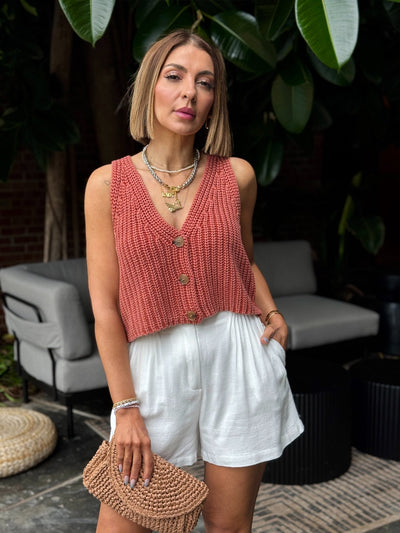 Skylar Vest (Brick) - theClothesRak