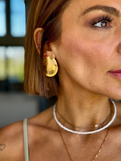 Vanessa Oval Statement Earring - theClothesRak