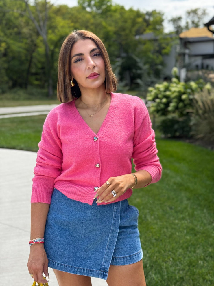 Vicky Cardigan (Pink) - theClothesRak