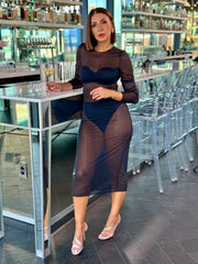 Commando Chic Mesh Long Sleeve Dress - theClothesRak