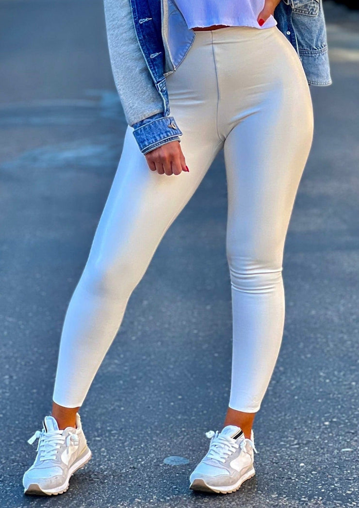 Commando Faux Leather Leggings (White) - theClothesRak