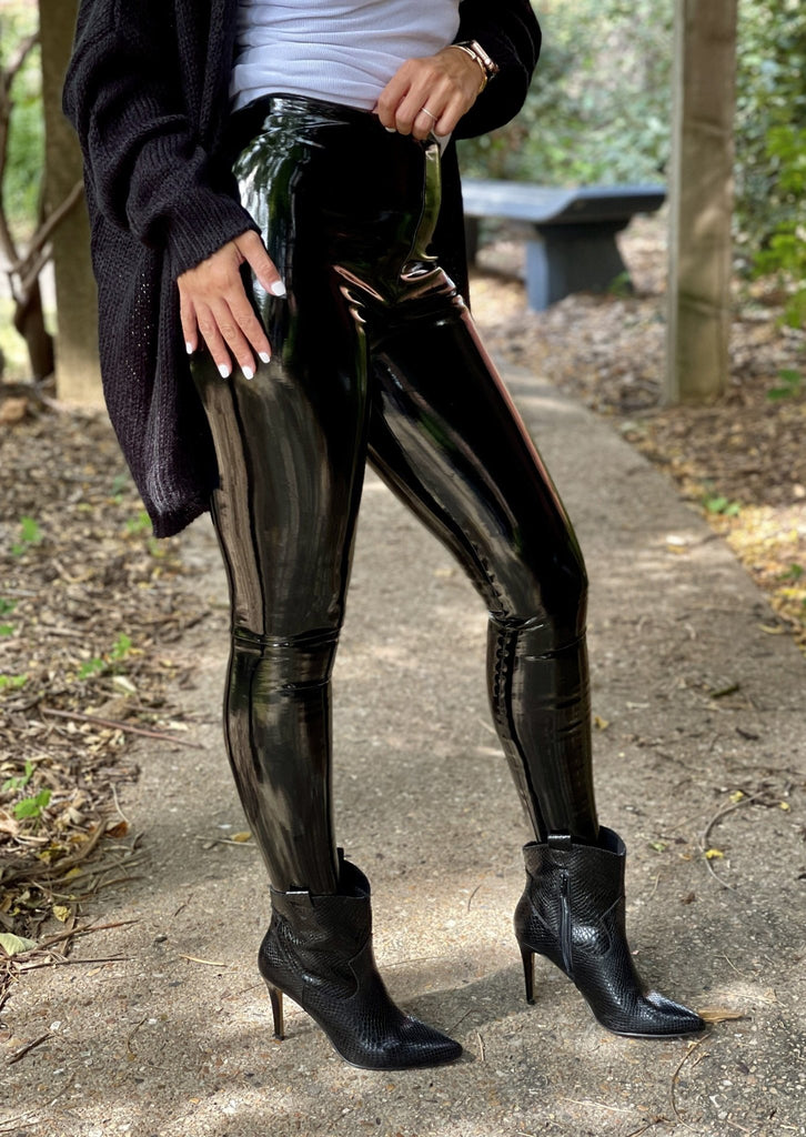 Commando Faux Patent Leather Leggings in Cinnamon