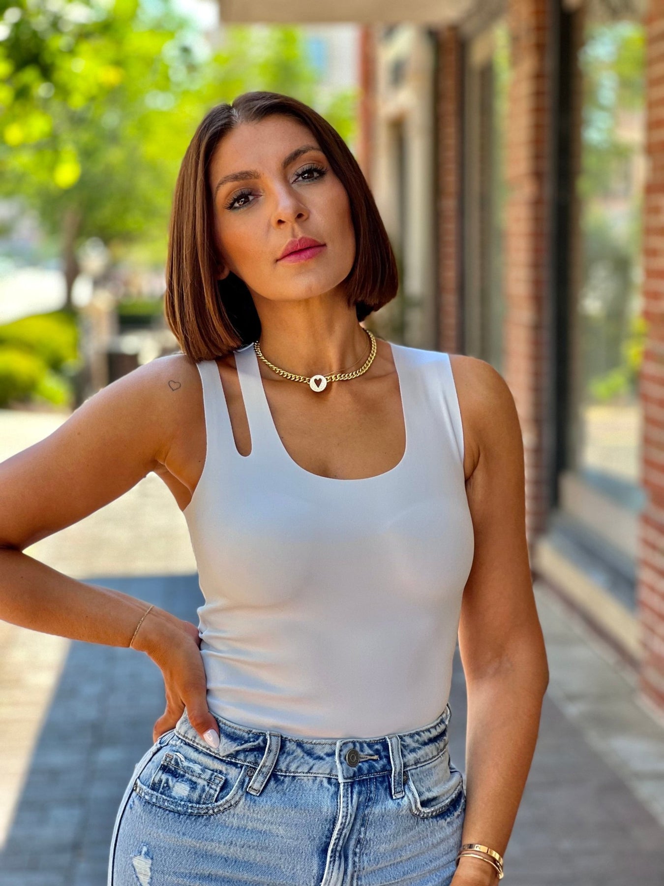 Commando Neoprene Banded Bodysuit (White) theClothesRak