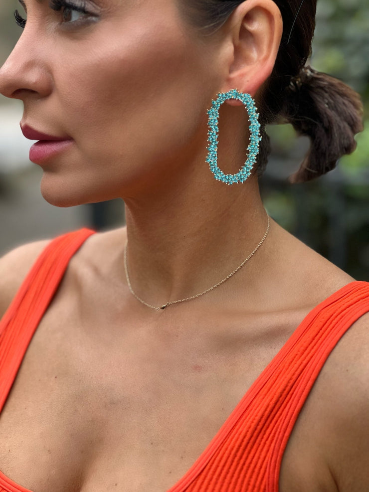 Confetti Drop Earrings (Turquoise) - theClothesRak