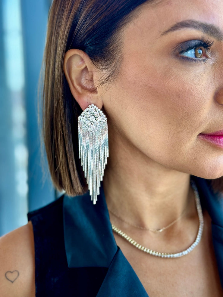 Diamond Fringe Drop Earrings - theClothesRak