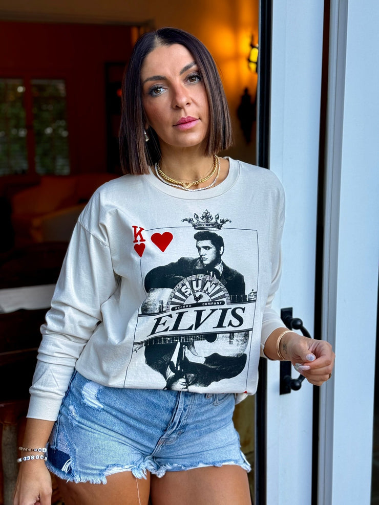 Elvis King of Hearts Long Sleeve Tee by Daydreamer - theClothesRak