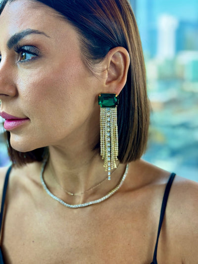 Emerald Drop Earrings - theClothesRak