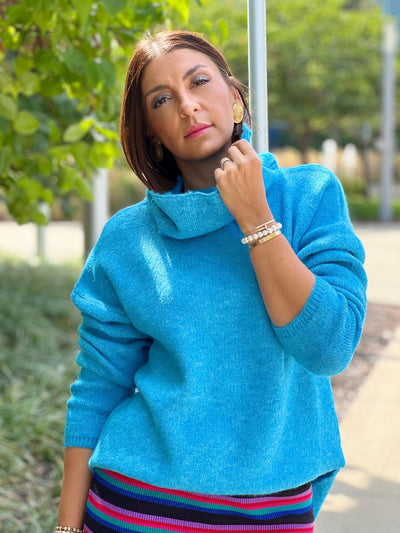 Faye Sweater (Turquoise) - theClothesRak
