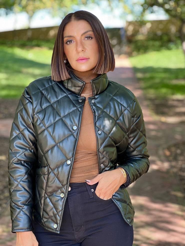 Heritage Quilted Faux Leather Jacket by Z Supply theClothesRak