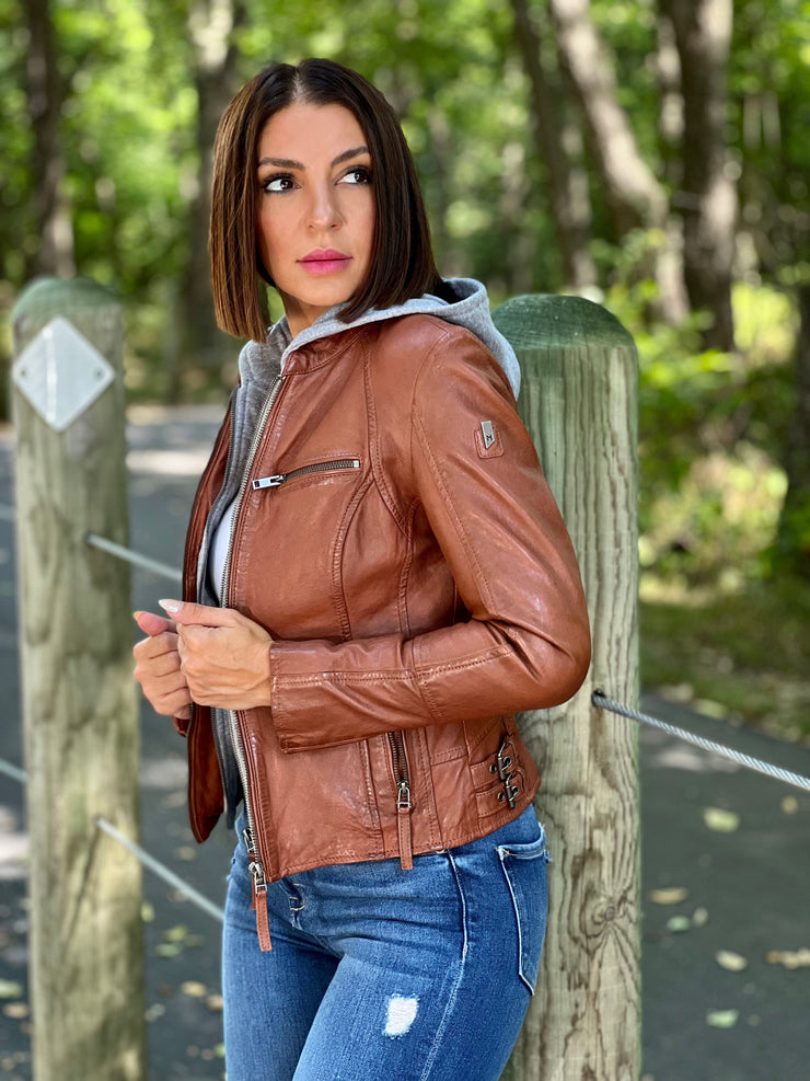 Nola Leather Jacket (Cognac)