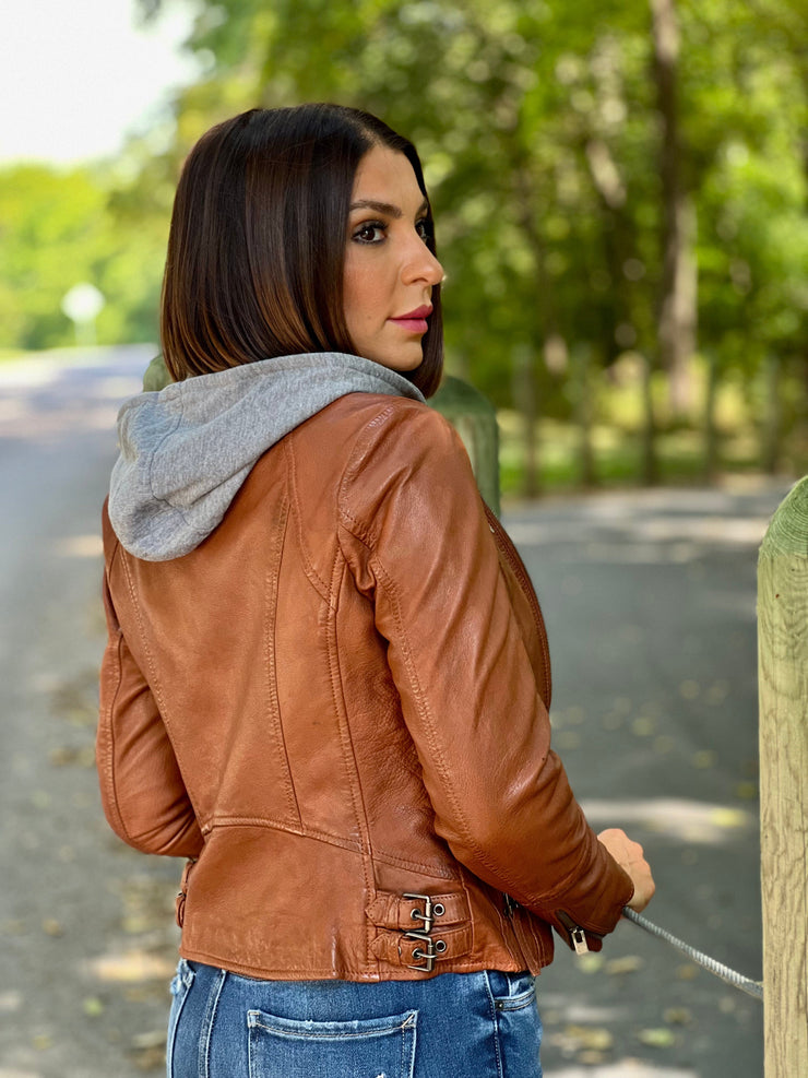 Nola Leather Jacket (Cognac)