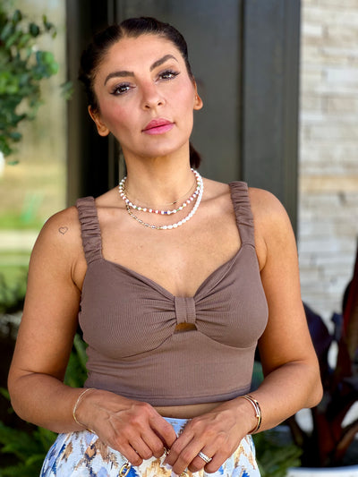 Celeste Cropped Cami (Mocha)