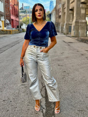 Moxie Metallic Denim by Free People - theClothesRak