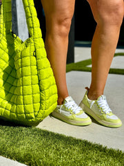 Quilted Carryall Bag (Lime) - theClothesRak