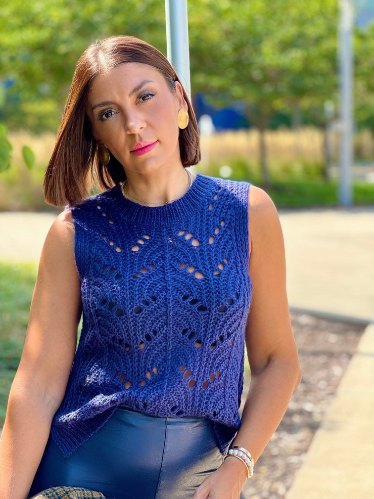Tullia Sweater Vest (Navy) - theClothesRak