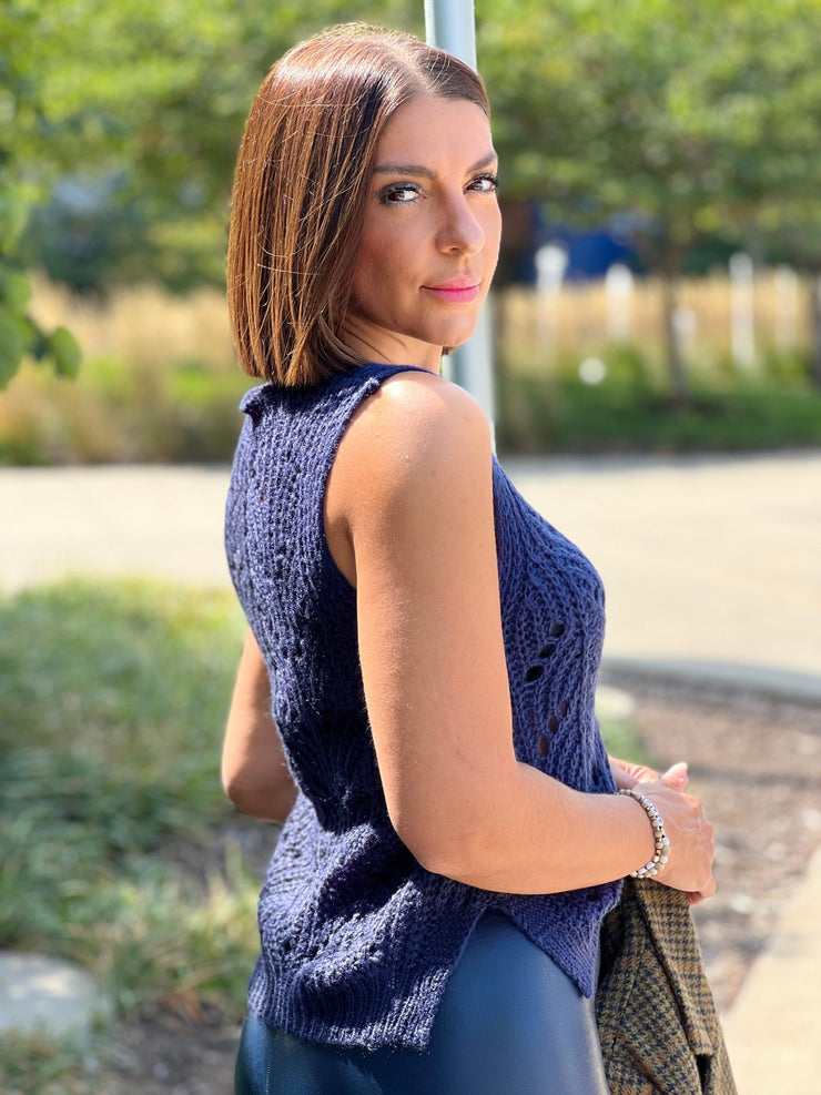 Tullia Sweater Vest (Navy) - theClothesRak